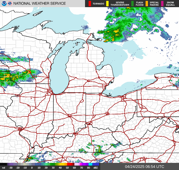 Click for Great Lakes radar mosaic