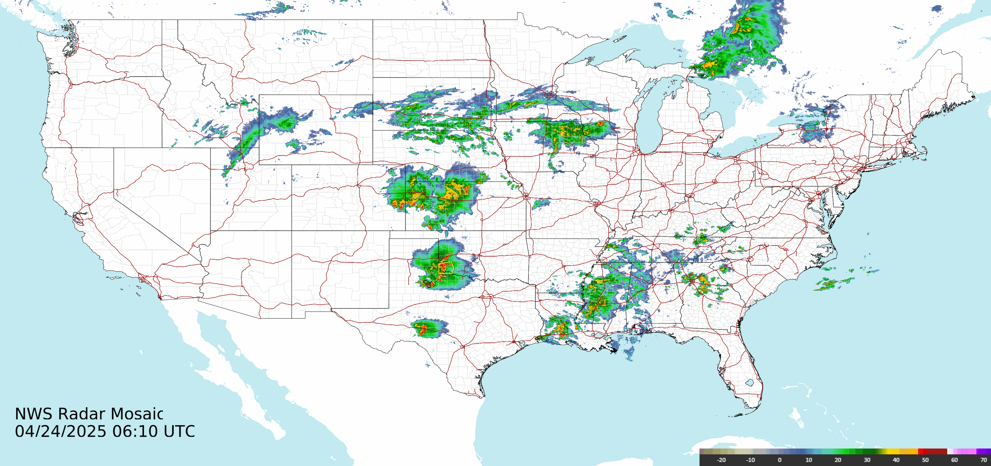 National High Resolution Doppler Radar Loop