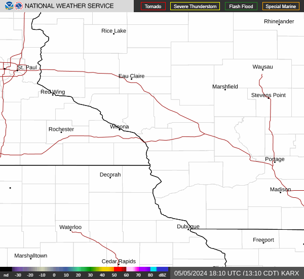 Northeast Iowa Radar Image