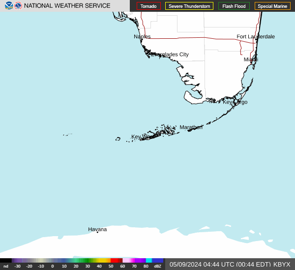 Current Key West National weather service Composite Reflectivity radar