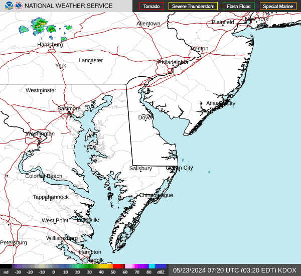 click for National Weather Service Baltimore weather radar