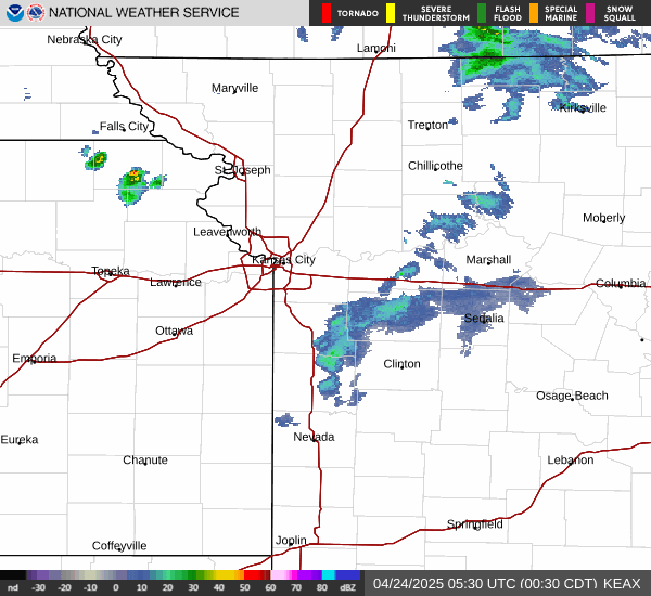 KEAX radar loop