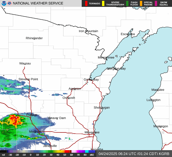 KGRB radar loop