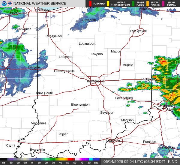 NWS KIND Indianapolis radar loop