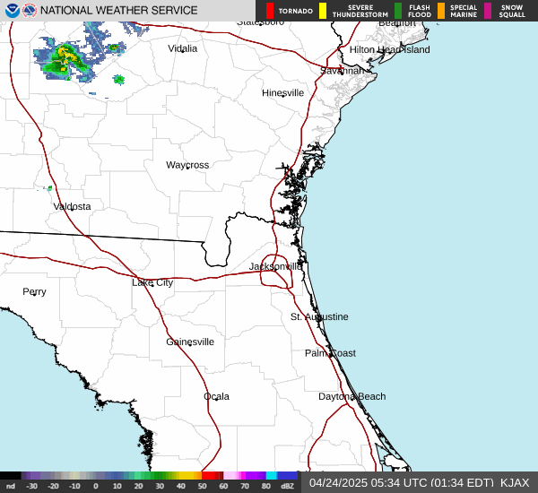 click for National Weather Service Jacksonville weather radar