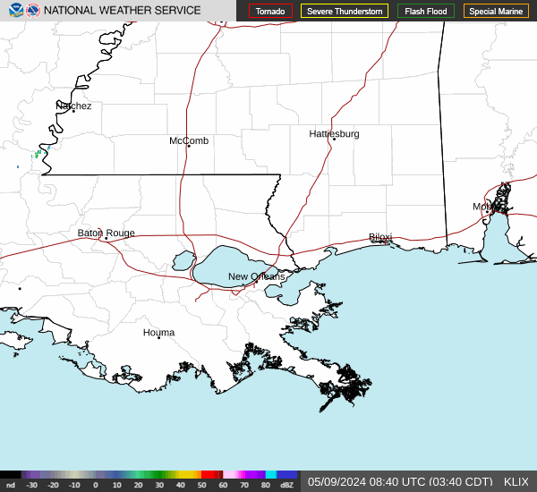 Click for New Orleans radar