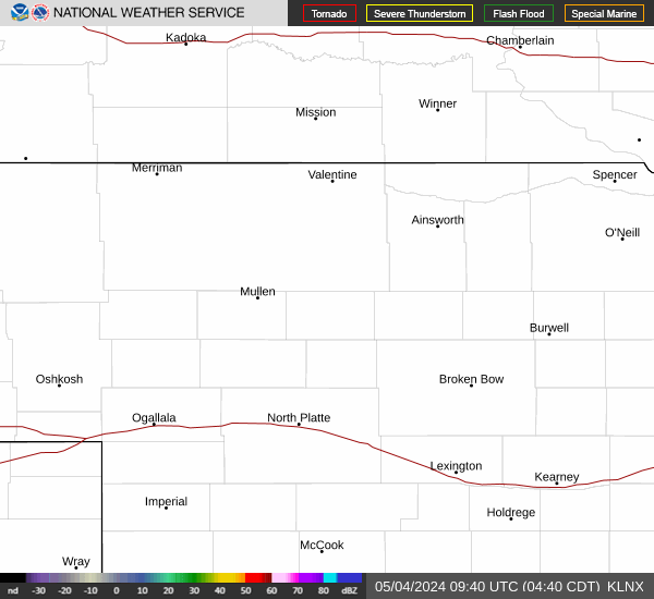 Northwest Nebraska Radar Image