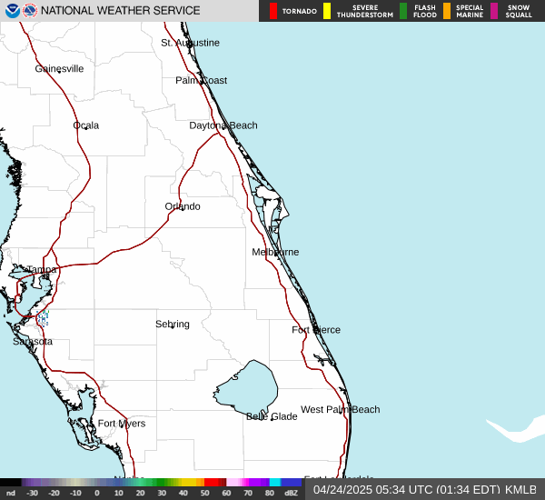 KMLB radar loop
