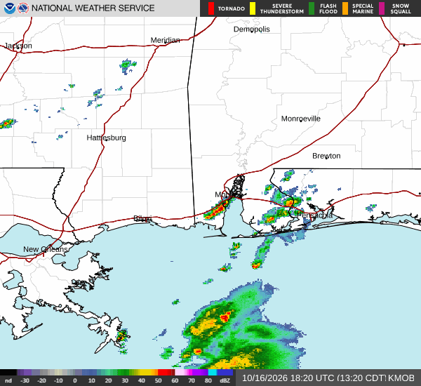 KMOB radar loop