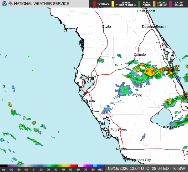 Tampa Bay (KTBW) Animated Radar Loop
