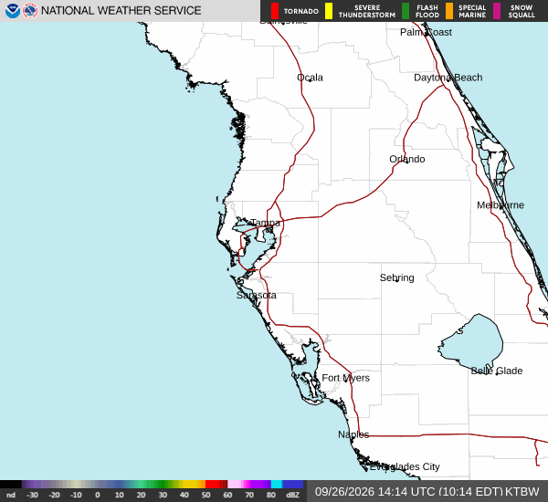 Tampa Bay (KTBW) Animated Radar Loop