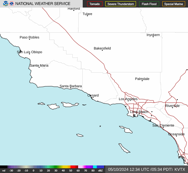 click for National Weather Service Los Angeles weather radar