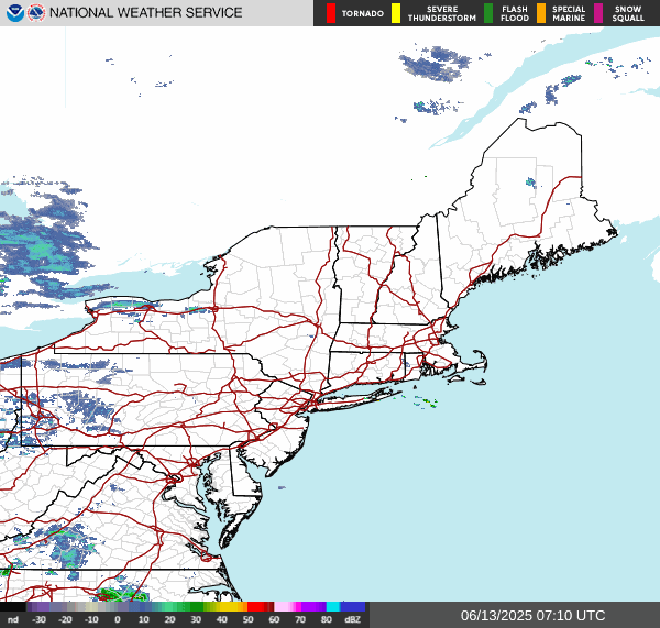 Northeast Regional Radar Loop