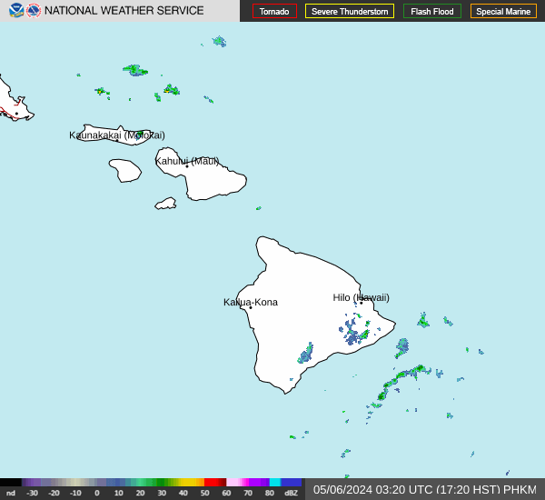 Hawaii Weather Radar Loops